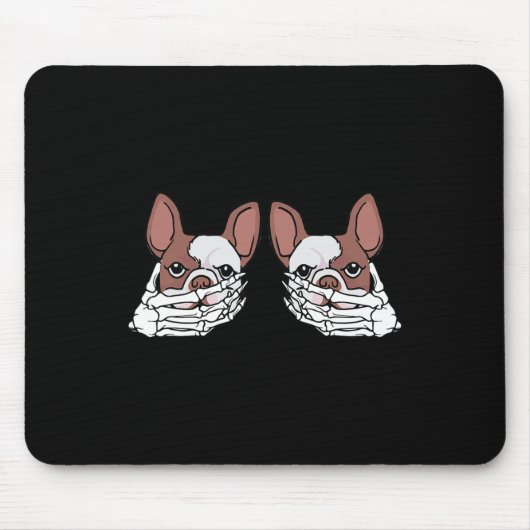 Bulldog Skeleton Hand auf BrustHalloween Mousepad (Vorne)