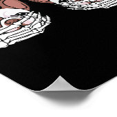 Bulldog Skeleton Hand auf BrustHalloween Poster (Ecke)