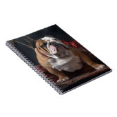 Bulldog Snowy Sleigh Weihnachtsdekor Notizblock (Rechte Seite)