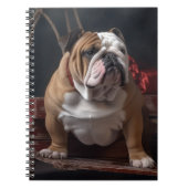 Bulldog Snowy Sleigh Weihnachtsdekor Notizblock (Vorderseite)