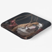 Bulldog Snowy Sleigh Weihnachtsdekor Pappteller (Gewinkelt)