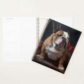 Bulldog Snowy Sleigh Weihnachtsdekor Planer (Anzeige)