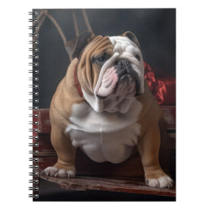 Bulldog Snowy Sleigh Weihnachtsdekoration Notizblock