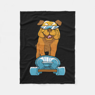 Bulldog Spaß Skateboarding Französische Bulldogge Fleecedecke