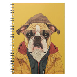 Bulldog Spiral Foto Notebook Notizblock