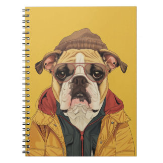 Bulldog Spiral Foto Notebook Notizblock