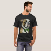 Bulldog St Patrick s Day Green Bowtie St Patrick s T-Shirt (Vorne ganz)