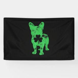 Bulldog St Patrick's Day Boys Girls Shamroc Banner