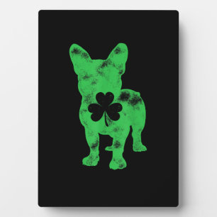 Bulldog St Patrick's Day Boys Girls Shamroc Fotoplatte