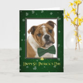 Bulldog St. Patrick's Day Card Karte (Gelbe Blume)