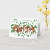 Bulldog St Patrick's Day Card Karte (Gelbe Blume)