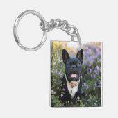 Bulldog-Stände in Blume Schlüsselanhänger (Vorderseite links)