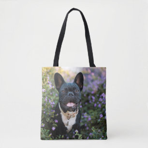 Bulldog-Stände in Blume Tasche