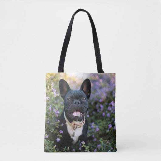 Bulldog-Stände in Blume Tasche (Vorderseite)