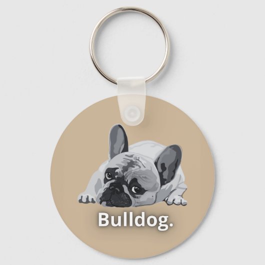 Bulldog Starkes Gesicht Design Schlüsselanhänger (Vorderseite)