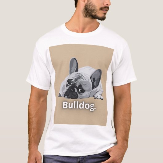 Bulldog Starkes Gesicht Design T-Shirt (Vorderseite)