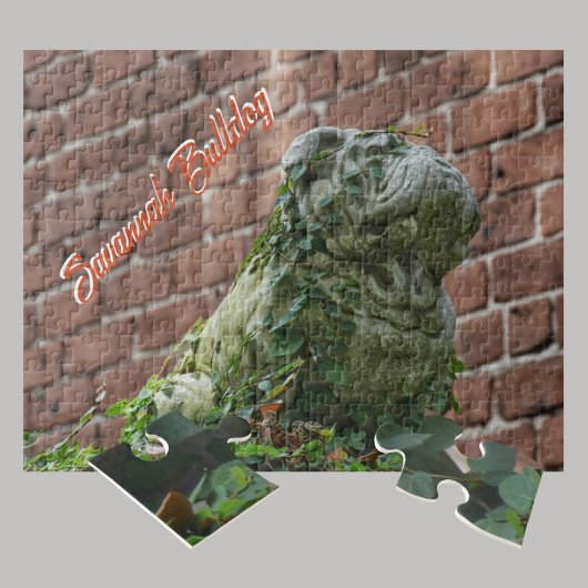 Bulldog Statue Savannah GA Fotografy Puzzle