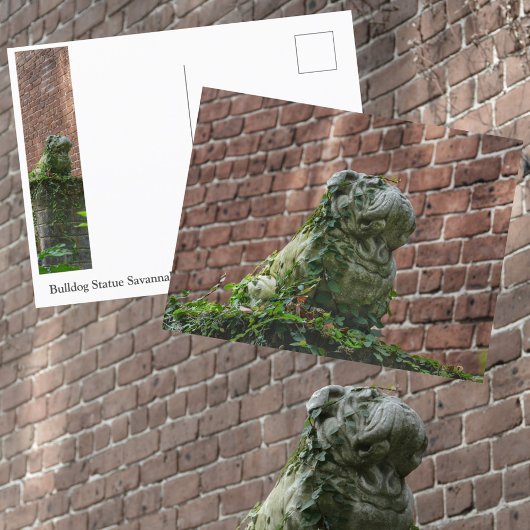 Bulldog Statue Savannah Georgia Fotografie Postkarte