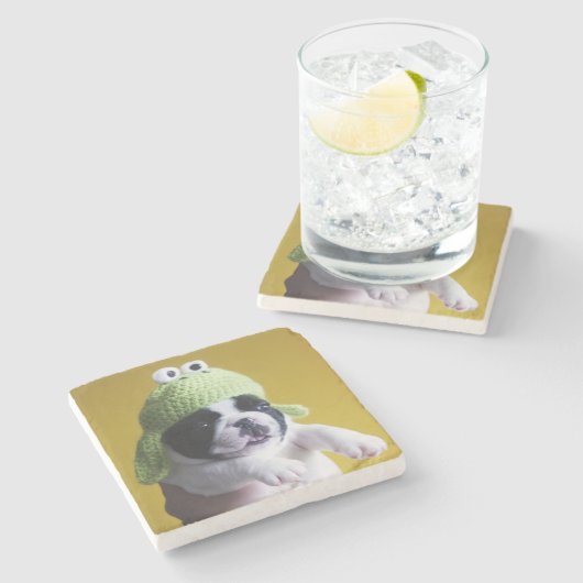 Bulldog Steinuntersetzer (Seitenansicht)