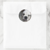 Bulldog-Sticker Runder Aufkleber (Tasche)
