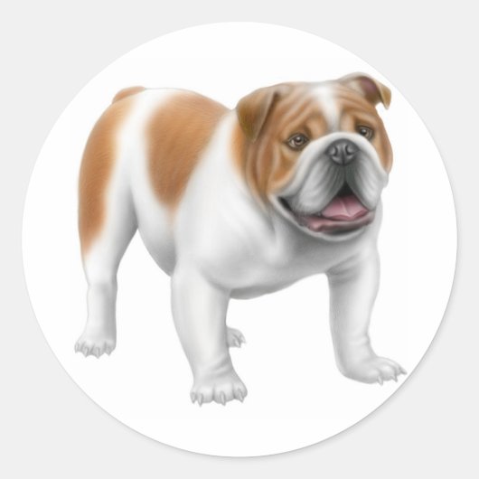Bulldog-Sticker Runder Aufkleber (Vorderseite)