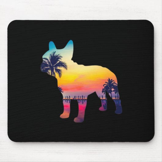 Bulldog Sunset Design Mousepad (Vorne)