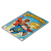 Bulldog Superhero Flying with Cape Notizblock (Linke Seite)