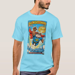 Bulldog Superhero Flying with Cape T-Shirt