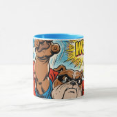Bulldog Superhero Flying with Cape Tasse (Zentrum)