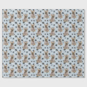 Bulldog Sweater Paw Print Pattern Geschenkpapier (Flach)