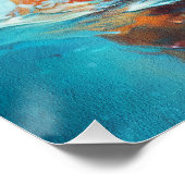 Bulldog swimming in water 005 poster (Ecke)