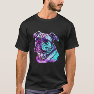 Bulldog Synthwave 80er Retrowave Ästhetik T-Shirt