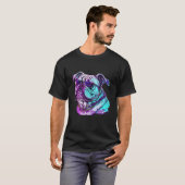 Bulldog Synthwave 80s Retrowave Aesthetic T-Shirt (Vorne ganz)