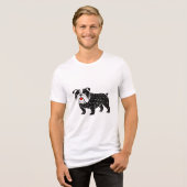 Bulldog T-Shirt | Kawaii Folk Art Dog Graphic Tee (Vorderseite voll)