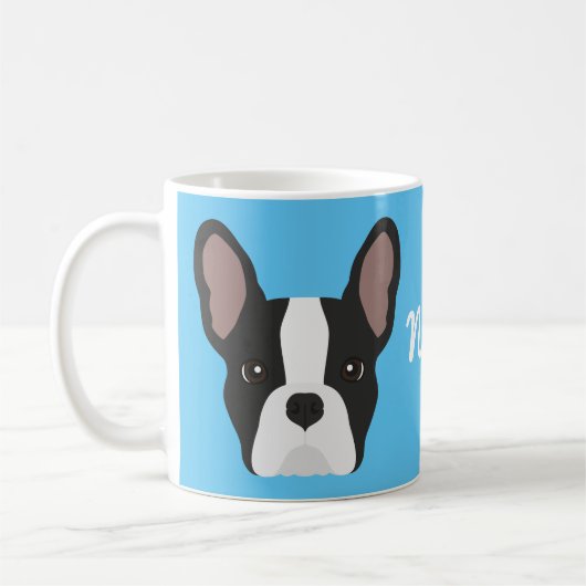 Bulldog-Tasse in Schwarz und Weiß Kaffeetasse (Links)