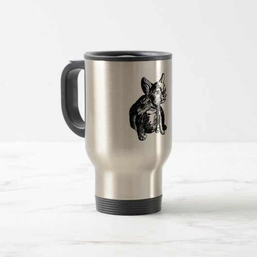 Bulldog-Tasse Reisebecher (Vorderseite Links)