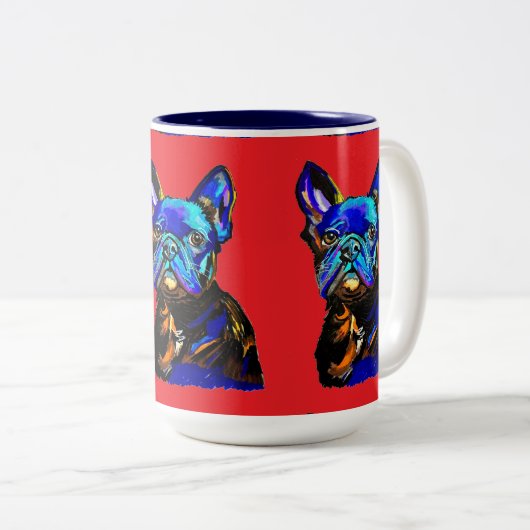Bulldog-Tasse Zweifarbige Tasse (VorderseiteRechts)