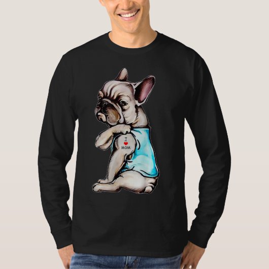 Bulldog Tattoo I Liebe Mama Funny Dog Mother' T-Shirt (Vorderseite)