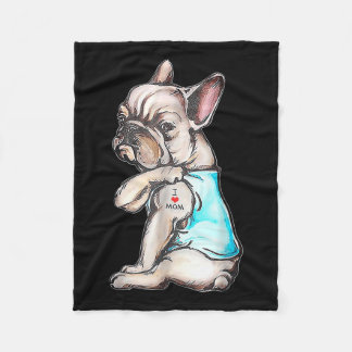 Bulldog Tattoo I Liebe Mama Funny Dog Mütter Fleecedecke