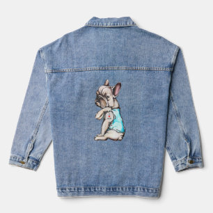 Bulldog Tattoo I Liebe Mama Hund Muttertag Jeansjacke
