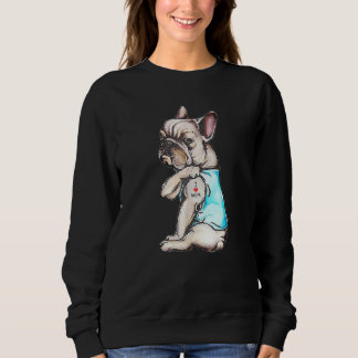 Bulldog Tattoo I Liebe Mama Hund Muttertag Sweatshirt