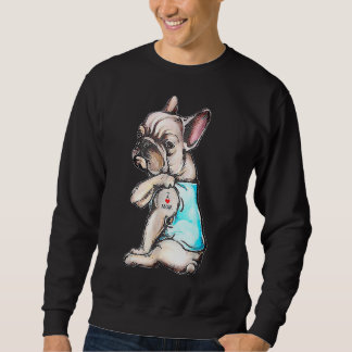 Bulldog Tattoo I Liebe Mama Hund Muttertag Sweatshirt