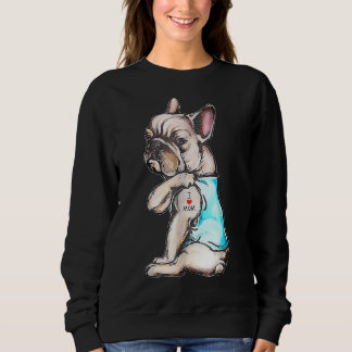Bulldog Tattoo I Liebe Mama Hund Muttertag Sweatshirt