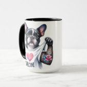 Bulldog Tattoo I 💗 Mama Kaffee Tasse Cup (Vorderseite Links)