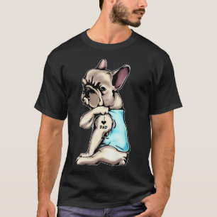 Bulldog Tattoos I Liebe Vater Sitzende Gift Fett T-Shirt