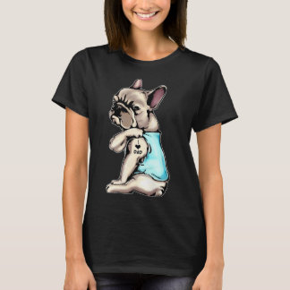 Bulldog Tattoos I Liebe Vater Sitzende Gift Fett T-Shirt