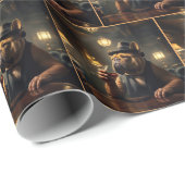 Bulldog trinkt Whiskey in den 1920er Jahren Speake Geschenkpapier (Rolleneckpunkt)