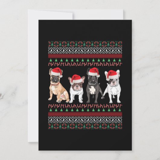 Bulldog Ugly Christmas Mitteilungskarte (Vorderseite)