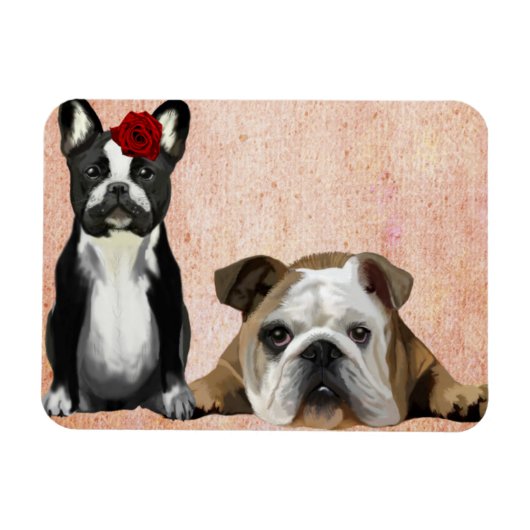 Bulldog und English Bulldog Magnet (Horizontal)