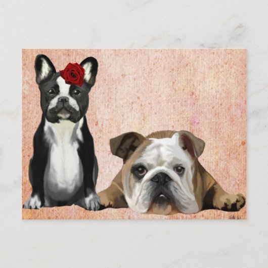 Bulldog und English Bulldog Postkarte (Vorderseite)